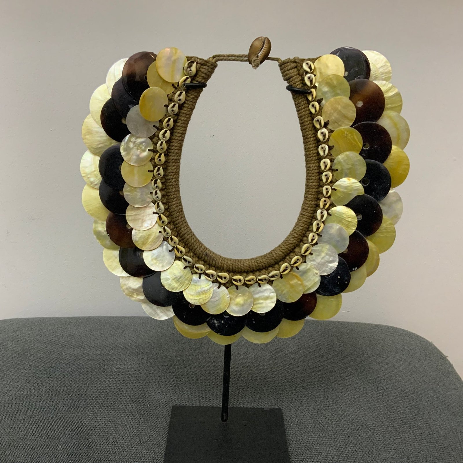 The Solstice Shell Statement Necklace on Stand