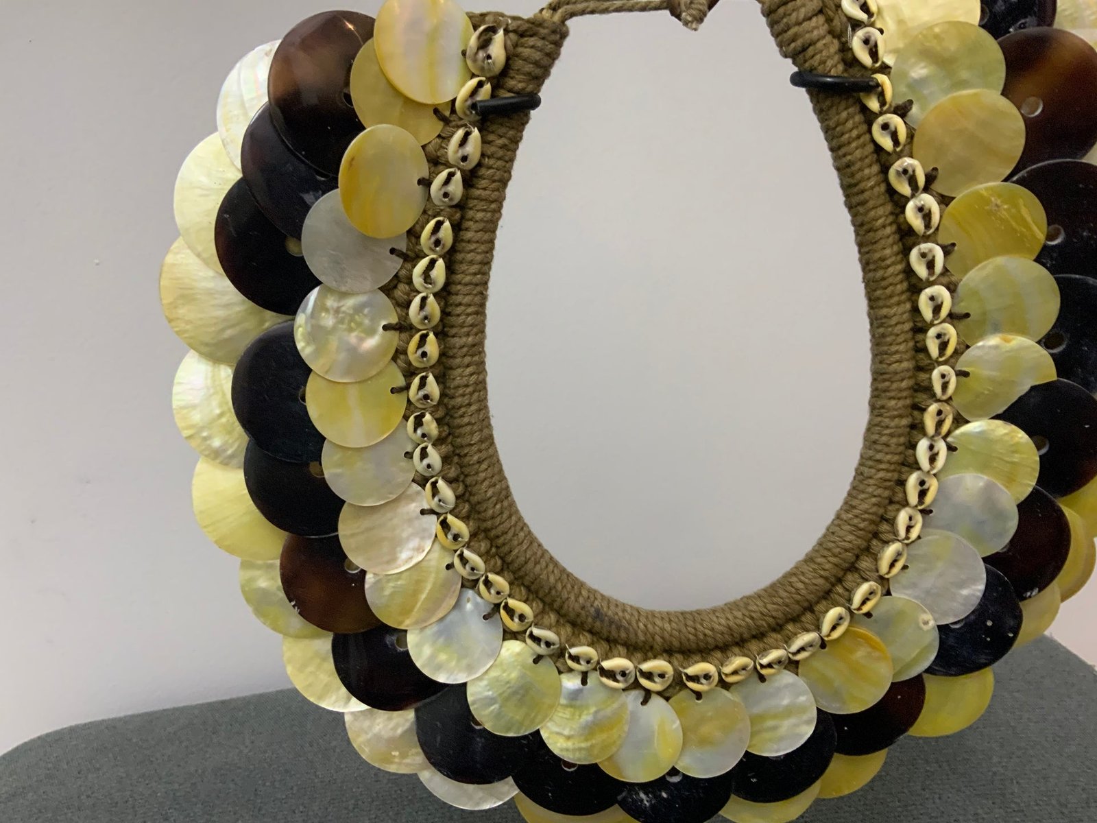The Solstice Shell Statement Necklace on Stand