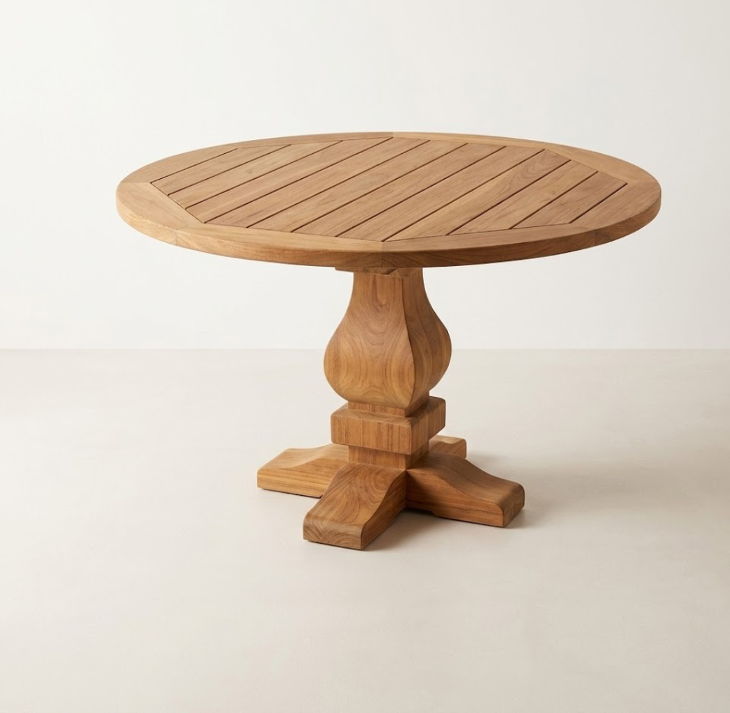 CLASSIC ROUND TEAK DINING TABLE