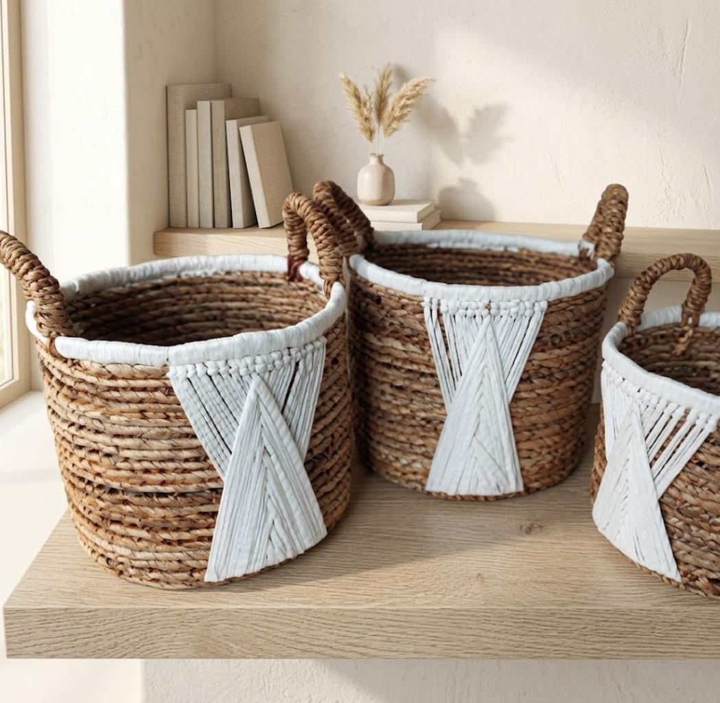 BASKET LAUNDRY PENELOPE SET OF 3
